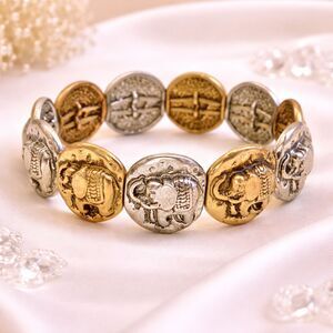 Tri Color Elephant Themed Stretch Bracelet